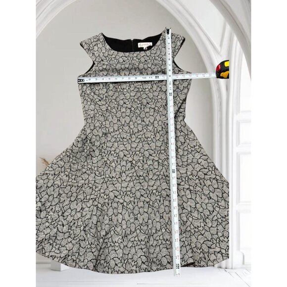 Nanette Lepore Size 8 Womens Dress Black & Gray Floral Lace Sleeveless Flared - Picture 6 of 9